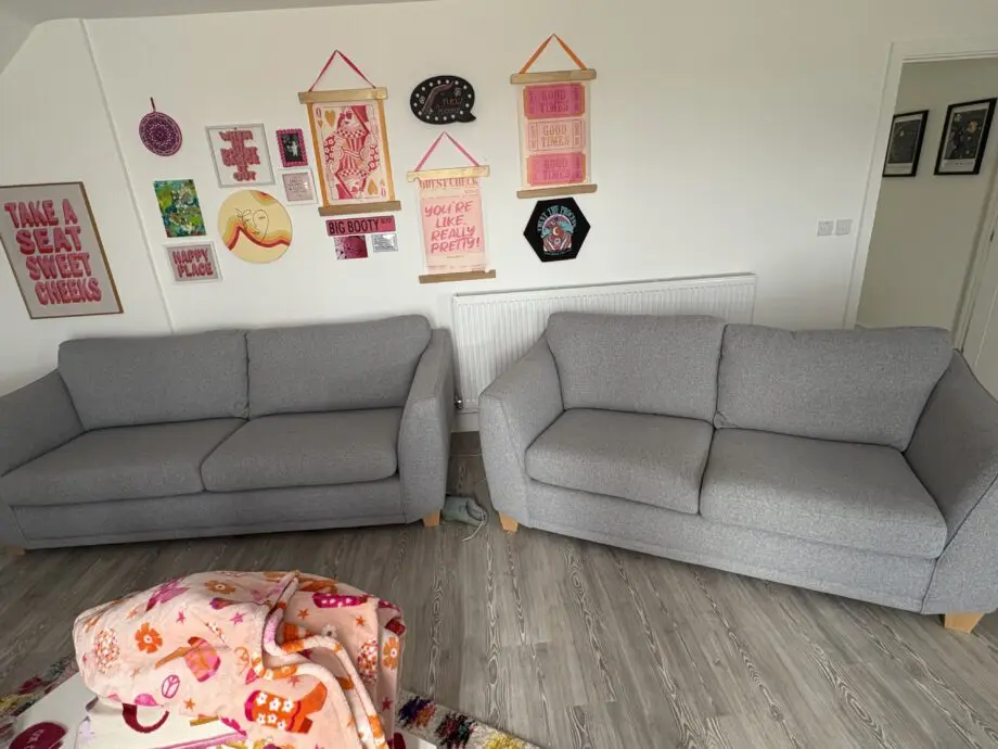 Light grey 2 & 3 seater sofa