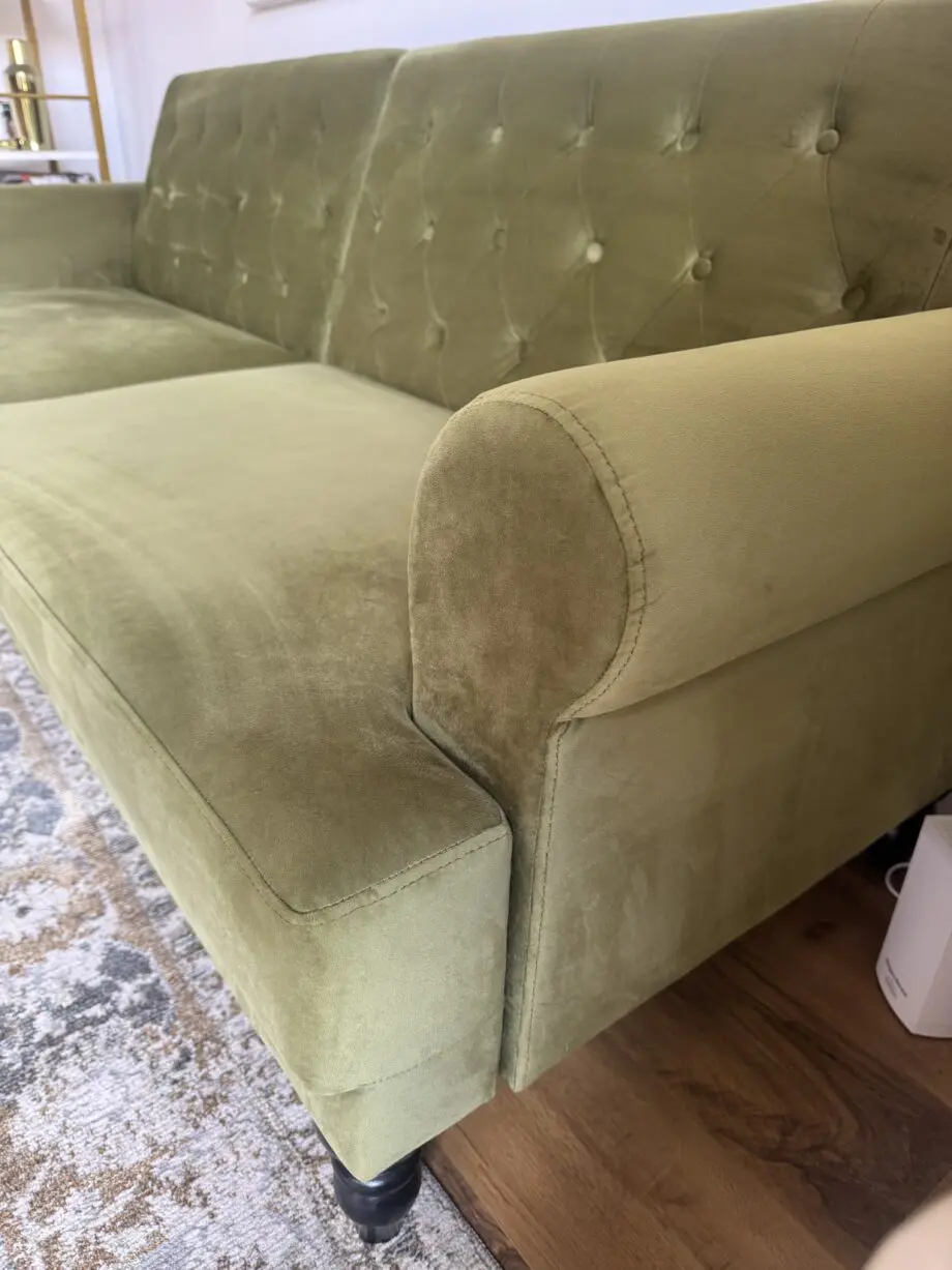 Daals Hanney 3-Seater Chesterfield, 3-Seats/1.5 Bed - Moss Green Velvet