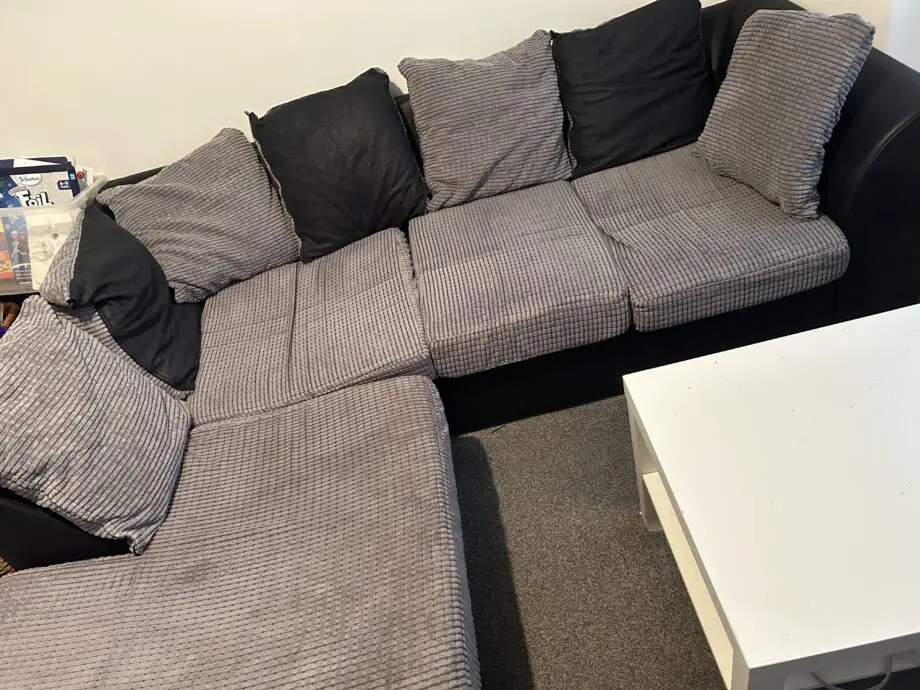 Grey and Black Sofa