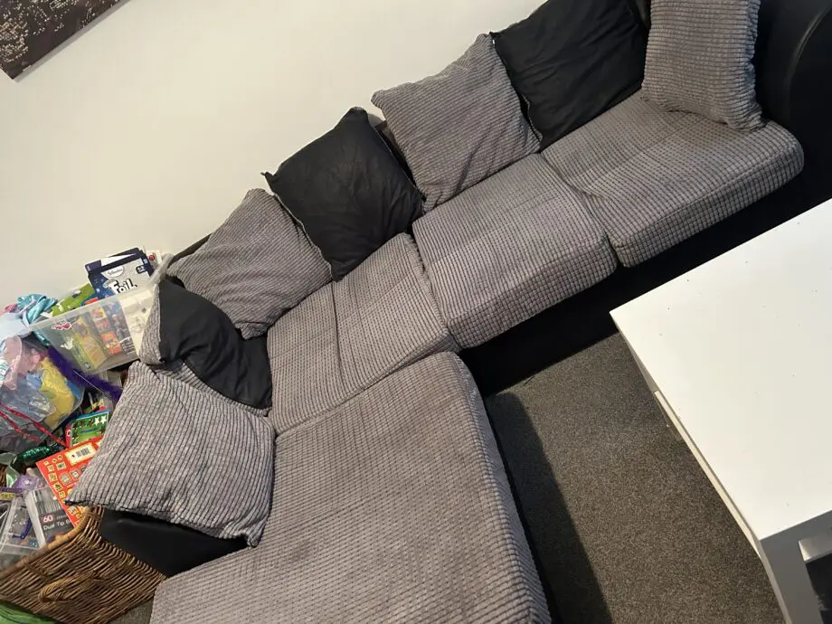 Grey and Black Sofa