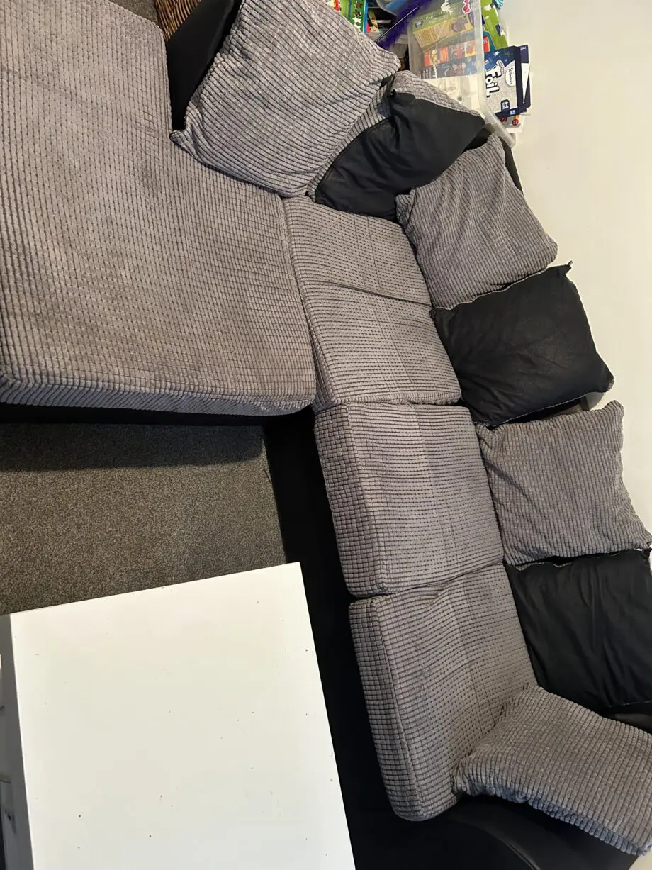 Grey and Black Sofa