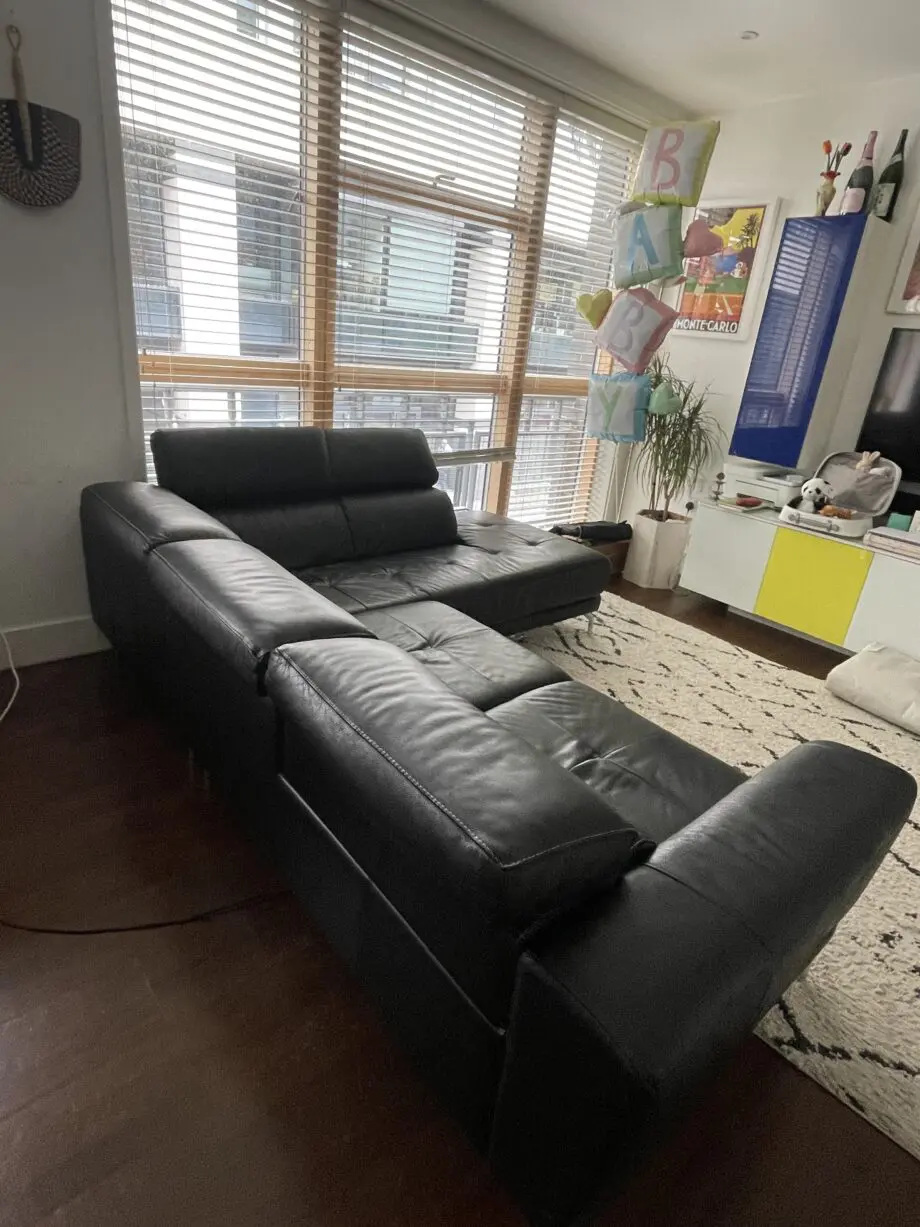 DFS Large Black recliner corner sofa