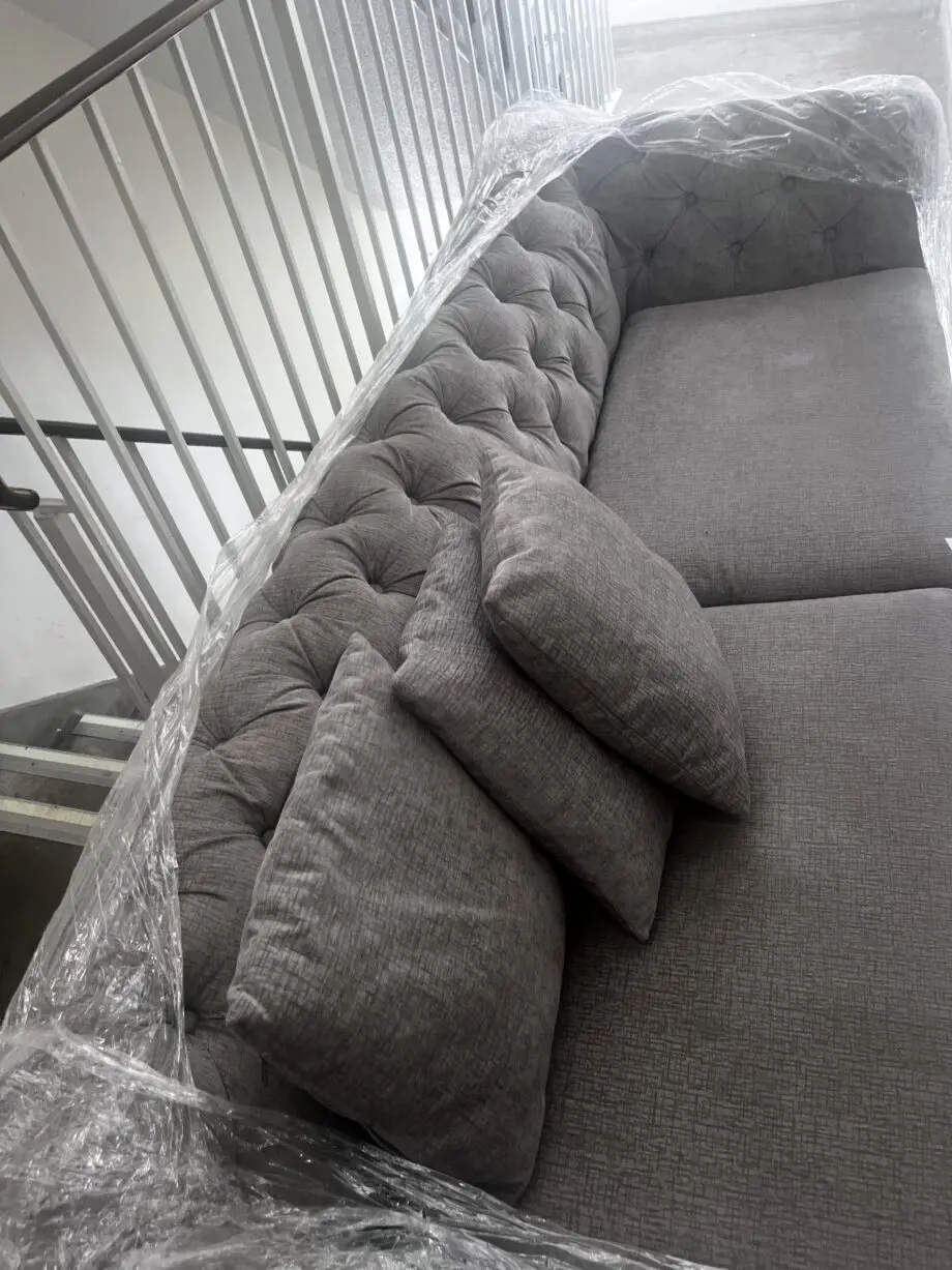 Grey Wayfair upholstered sofa