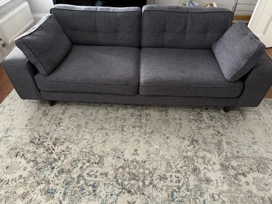 MADE 3 seater grey wool sofa