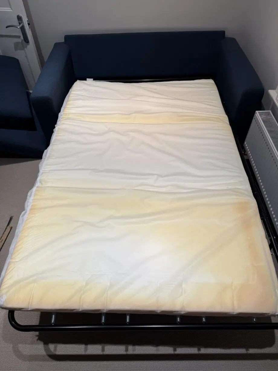 MADE Double sofa bed in blue