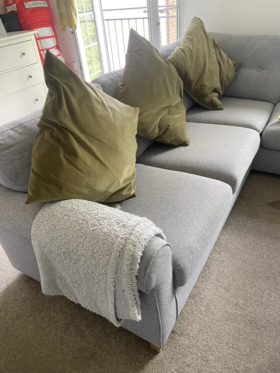 DFS grey Lilah left hand facing corner sofa