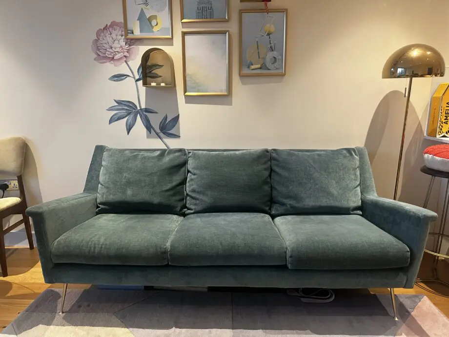 West Elm 3 seater sofa in green