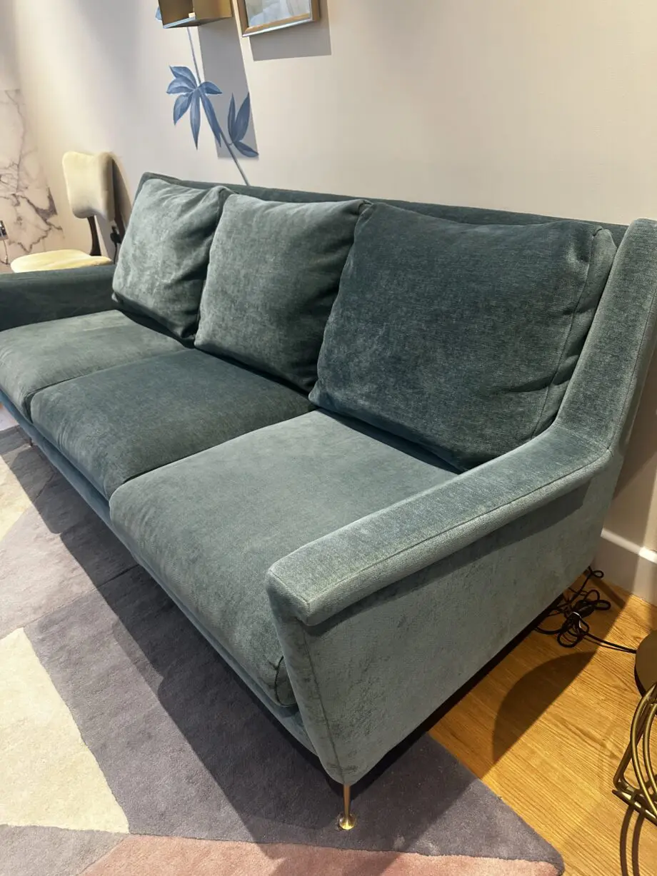 West Elm 3 seater sofa in green