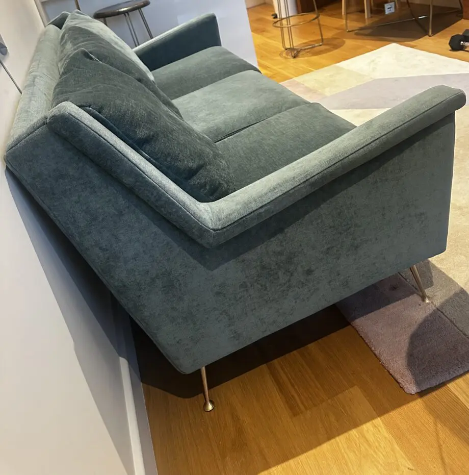 West Elm 3 seater sofa in green