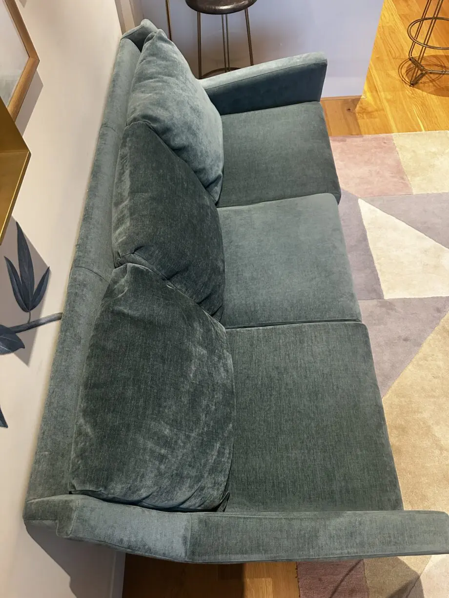 West Elm 3 seater sofa in green