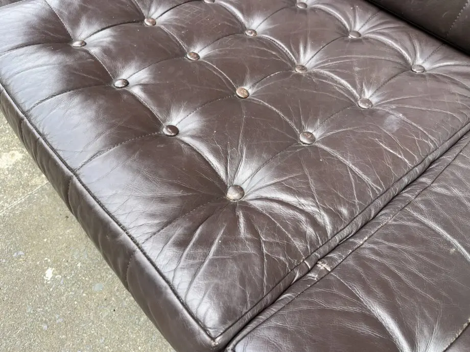 Brown Leather Bespoke 3 Seater Leather Sofa circa 2006 by Loft Leeds