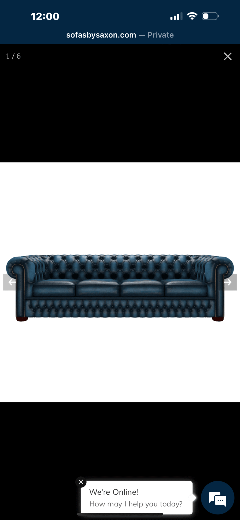 Stunning navy chesterfield sofa