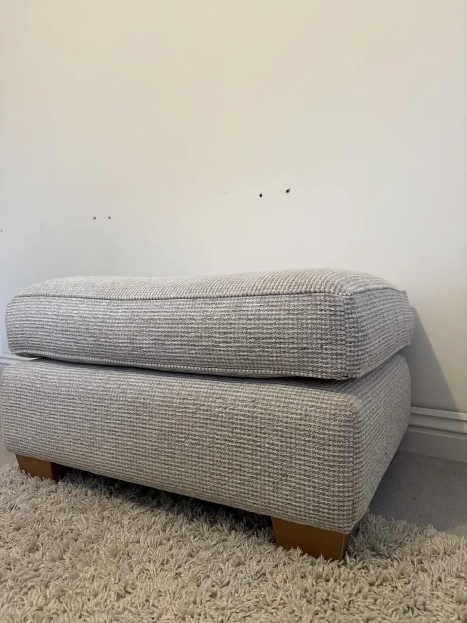 Sofology Rosia 2 Seater Sofa and pouffe Oatmeal Padstow Pumice
