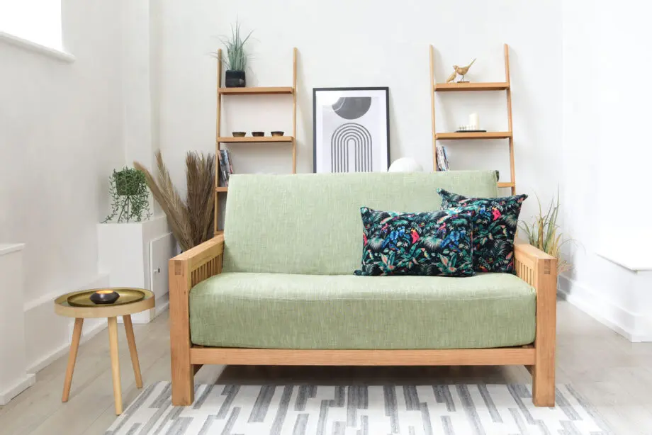 Oke - 3 Seater Sofa Bed Solid Oak Futon Company Brand New