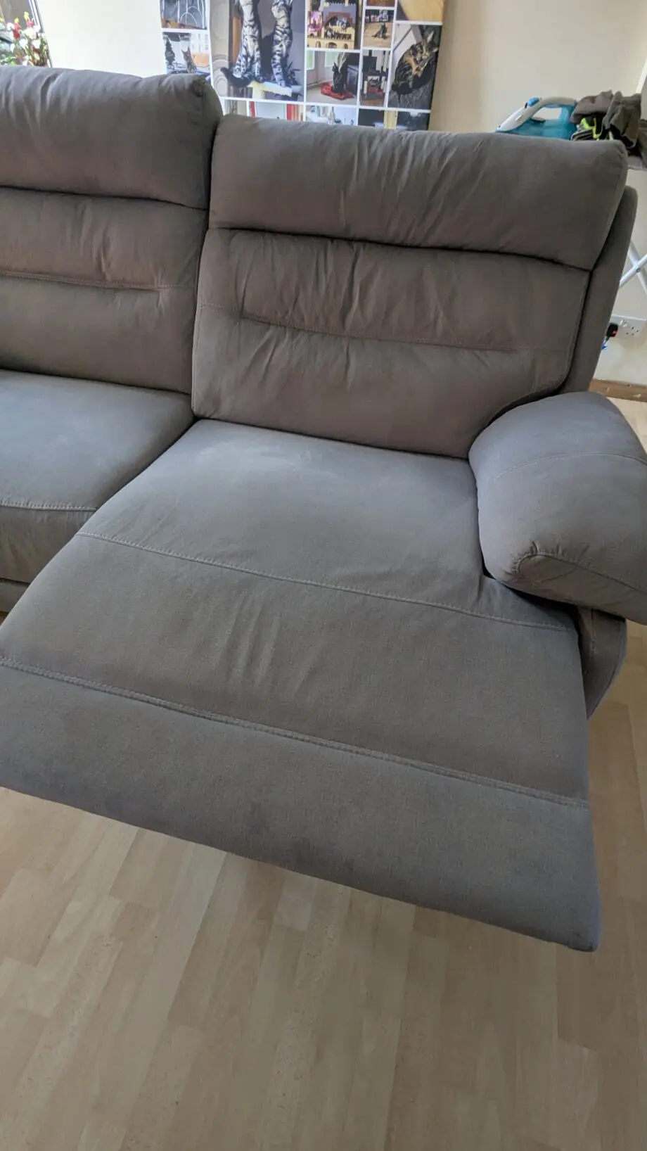 Mosey Light Grey Large Power Recliner Corner Sofa