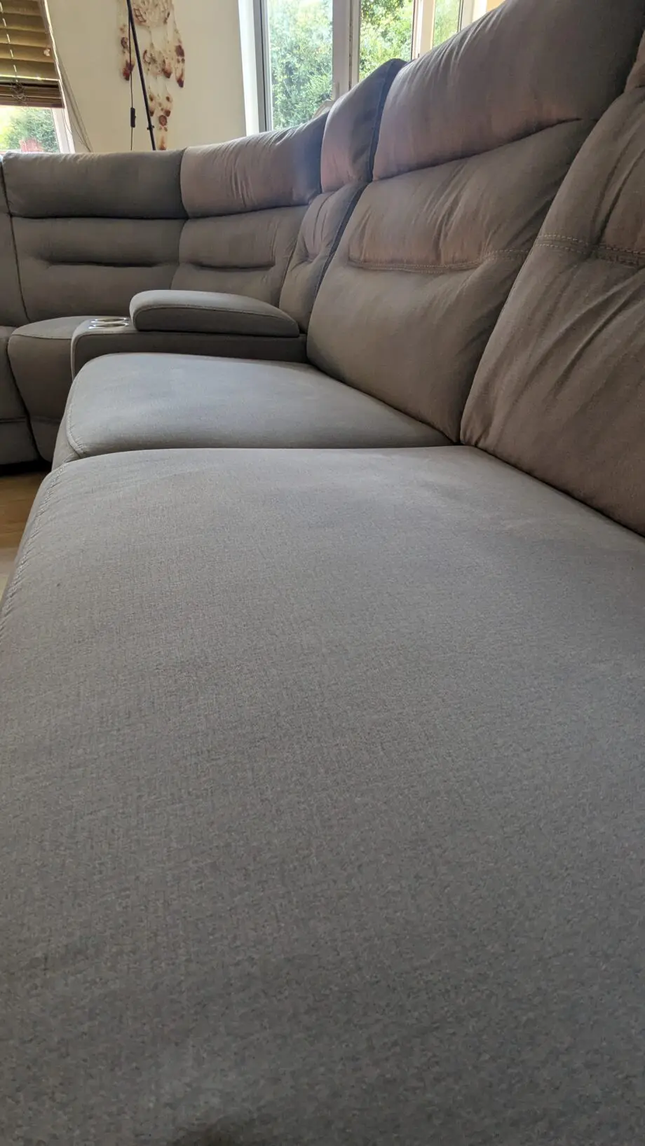Mosey Light Grey Large Power Recliner Corner Sofa