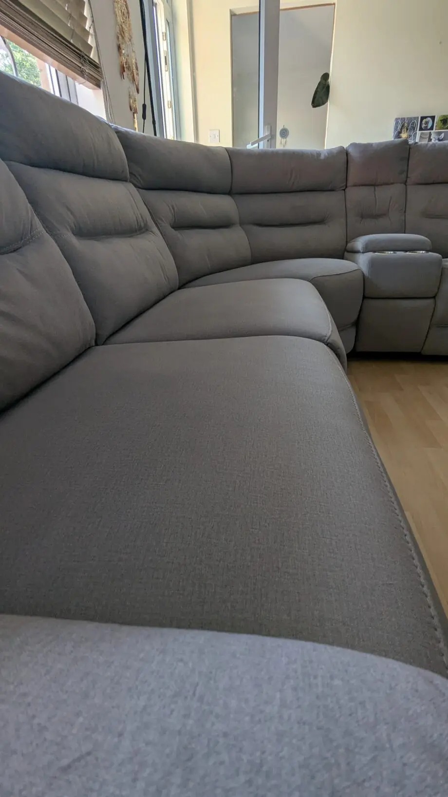 Mosey Light Grey Large Power Recliner Corner Sofa