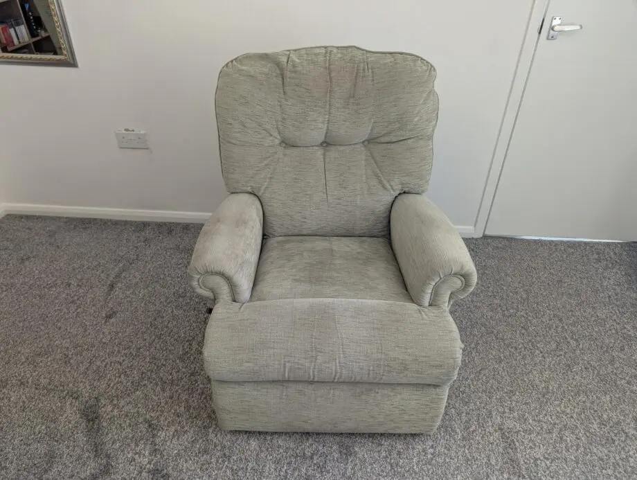 Beige light green armchair recliners