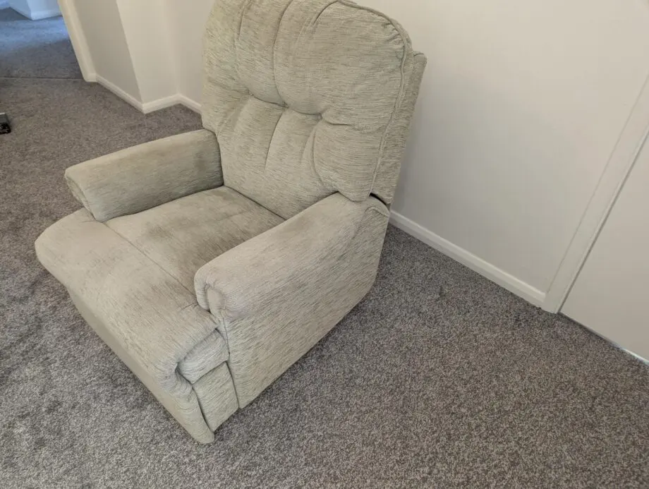 Beige light green armchair recliners
