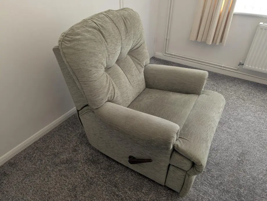 Beige light green armchair recliners