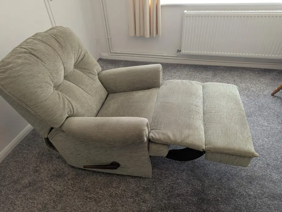Beige light green armchair recliners