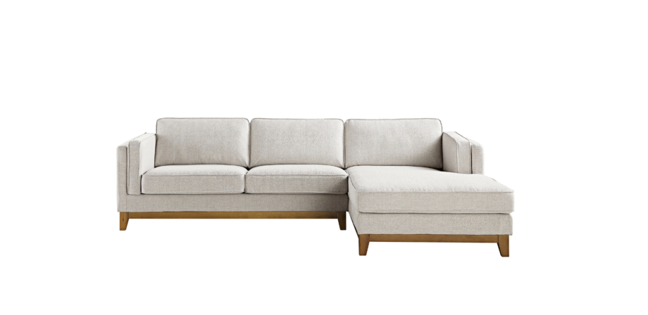 Daals Luxurious Dipley Oatmeal Woven Fabric Sofa, Grande Chaise Sofa - Right Hand Facing
