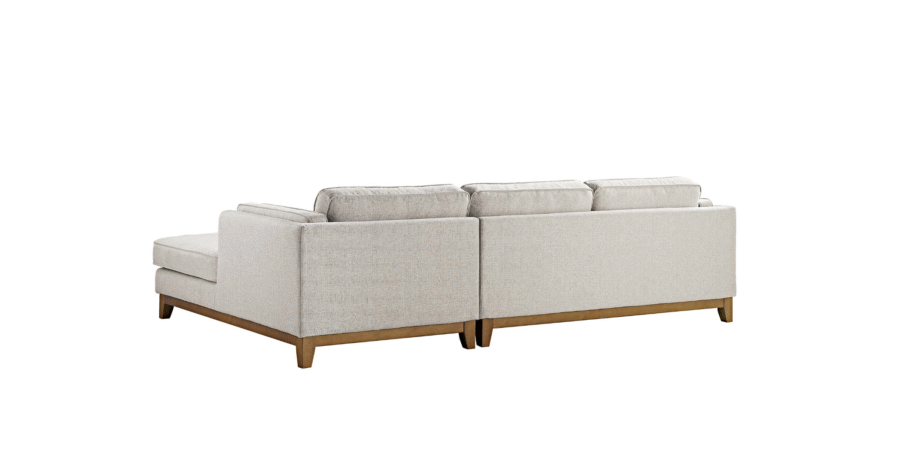 Daals Luxurious Dipley Oatmeal Woven Fabric Sofa, Grande Chaise Sofa - Right Hand Facing