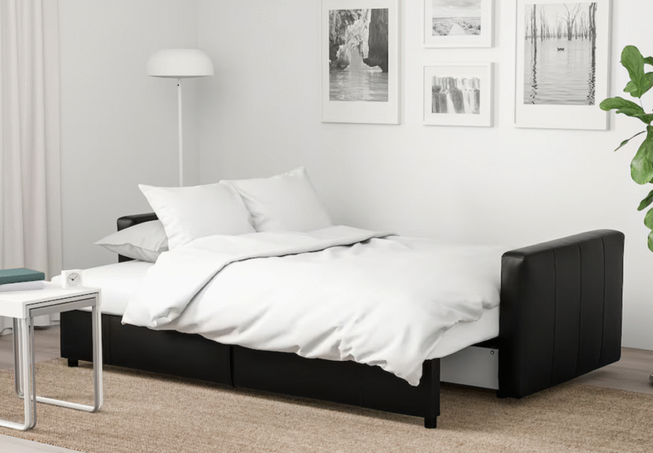 IKEA 3 seater sofa bed black with storage - Top Condition, 40% of current MRP