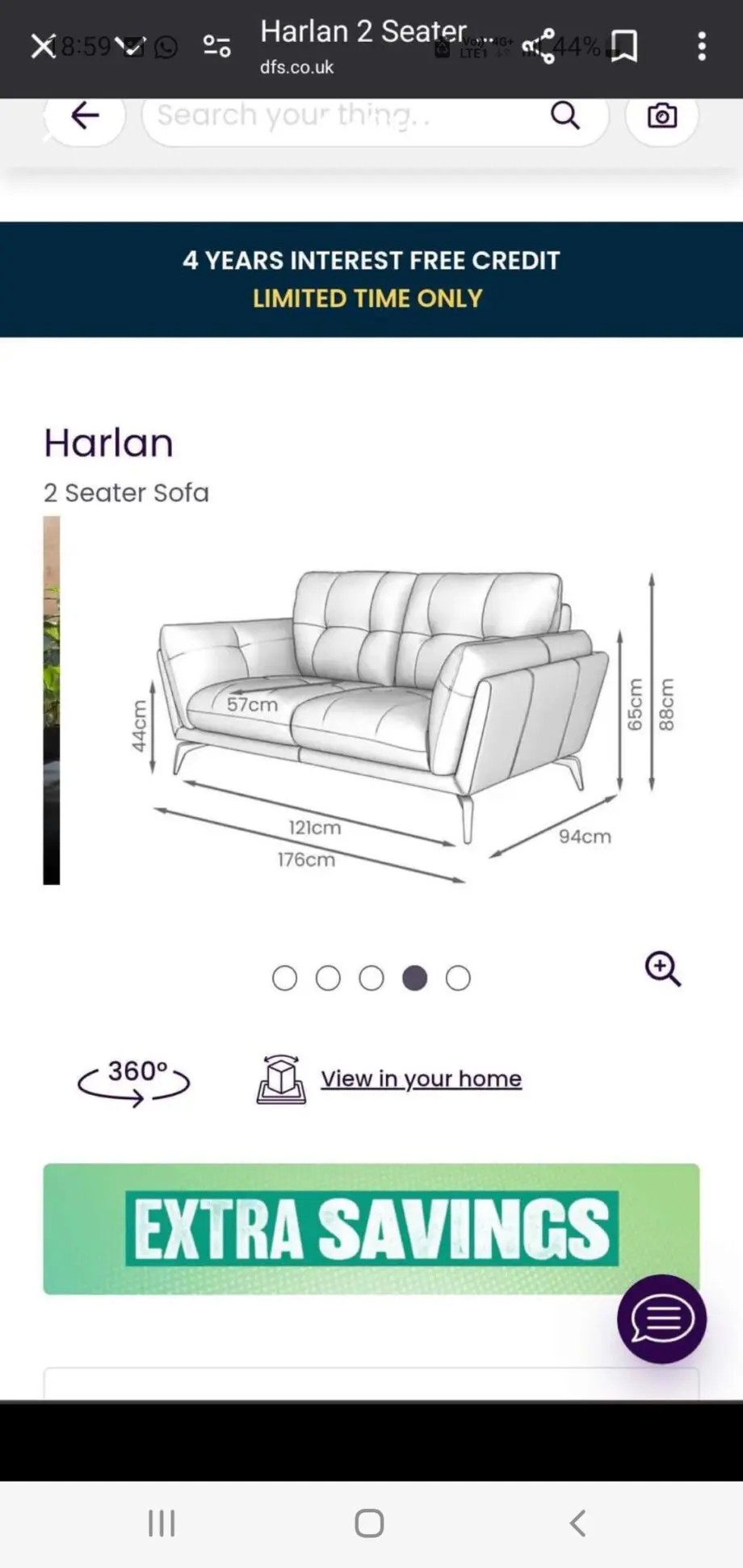 DFS Harlan 2 Seater Sofa RRP £1,350