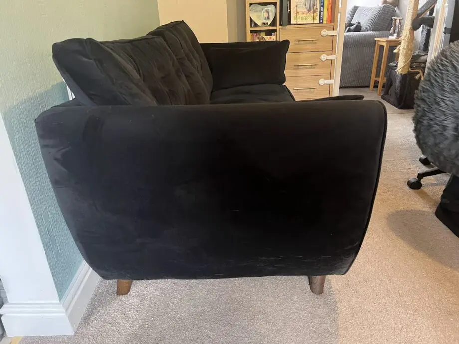 SCS black velvelt sofa