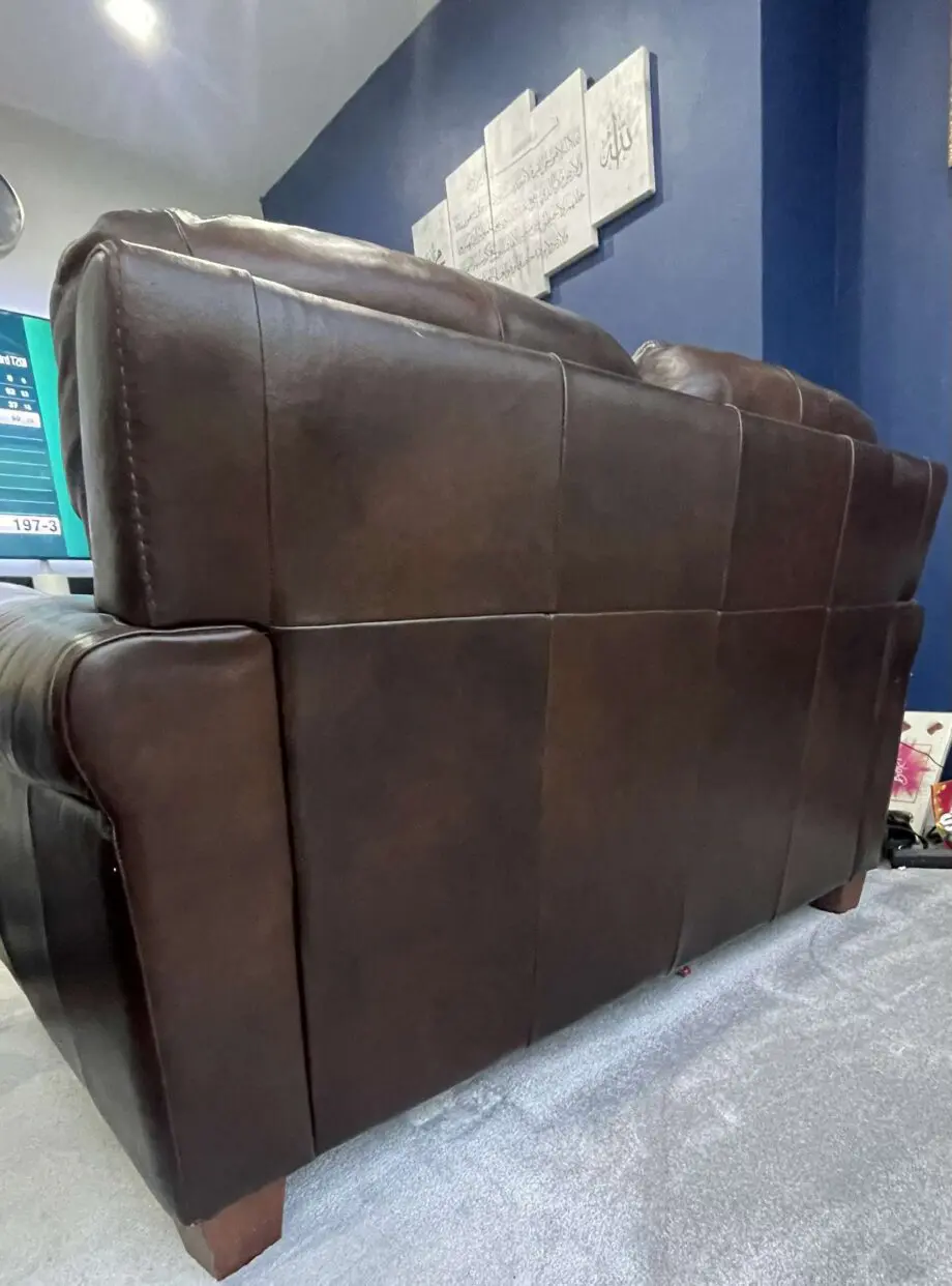 2 seater brown Italian Leather sofa
