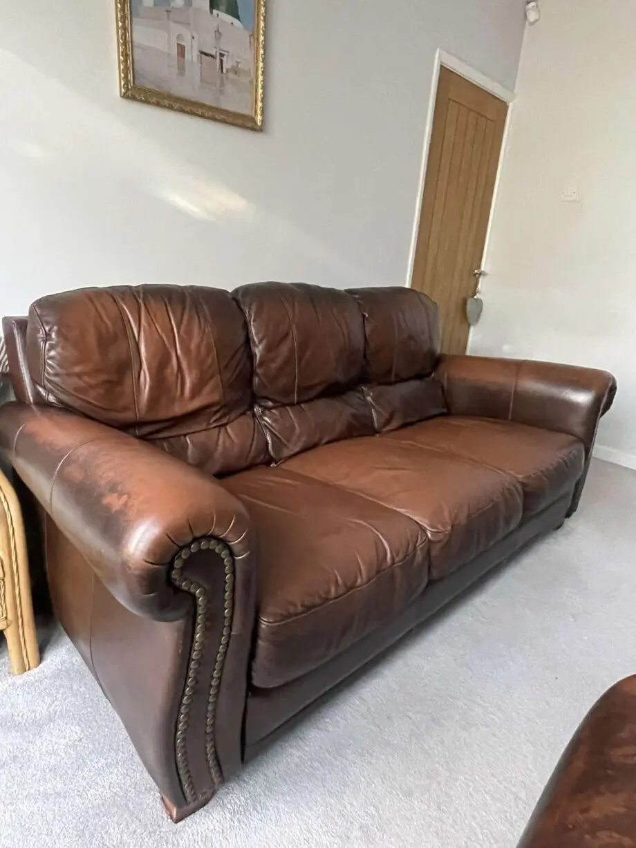3 seater Italian Leather Sofa