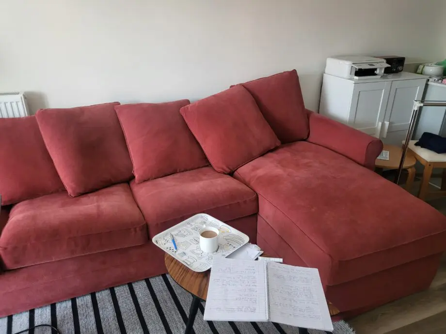 Ikea Gronlid 3 seat sofa and Chaise Lounge Red Like New