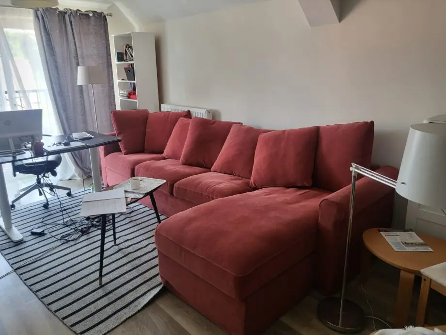 Ikea Gronlid 3 seat sofa and Chaise Lounge Red Like New
