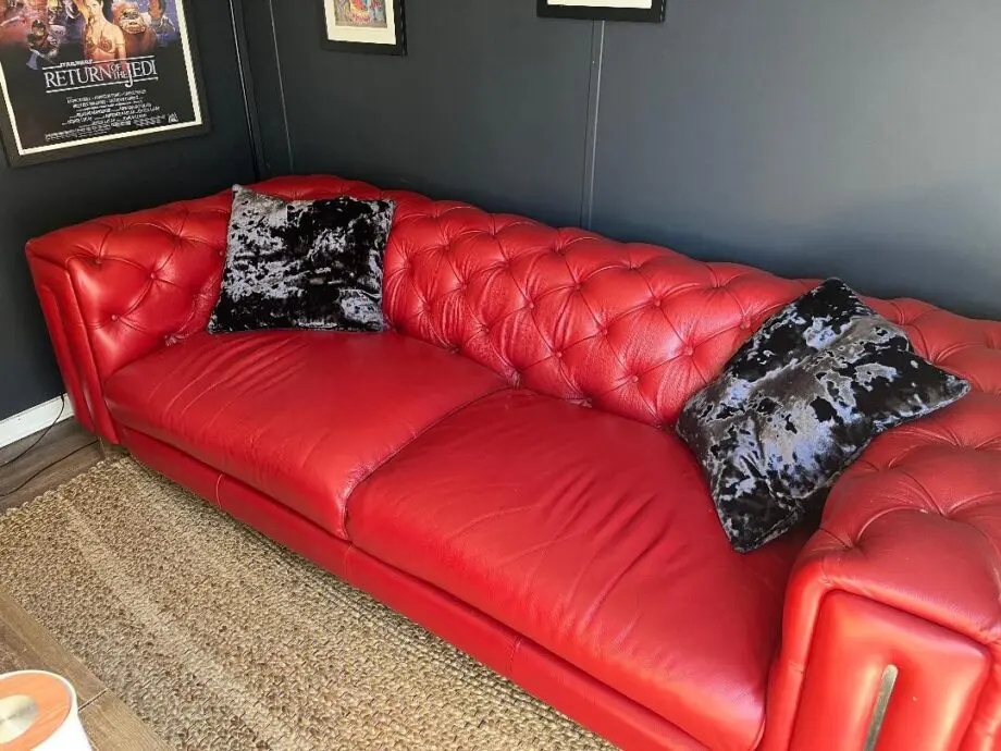 Sofology red chesterfield sofa 3 seaters