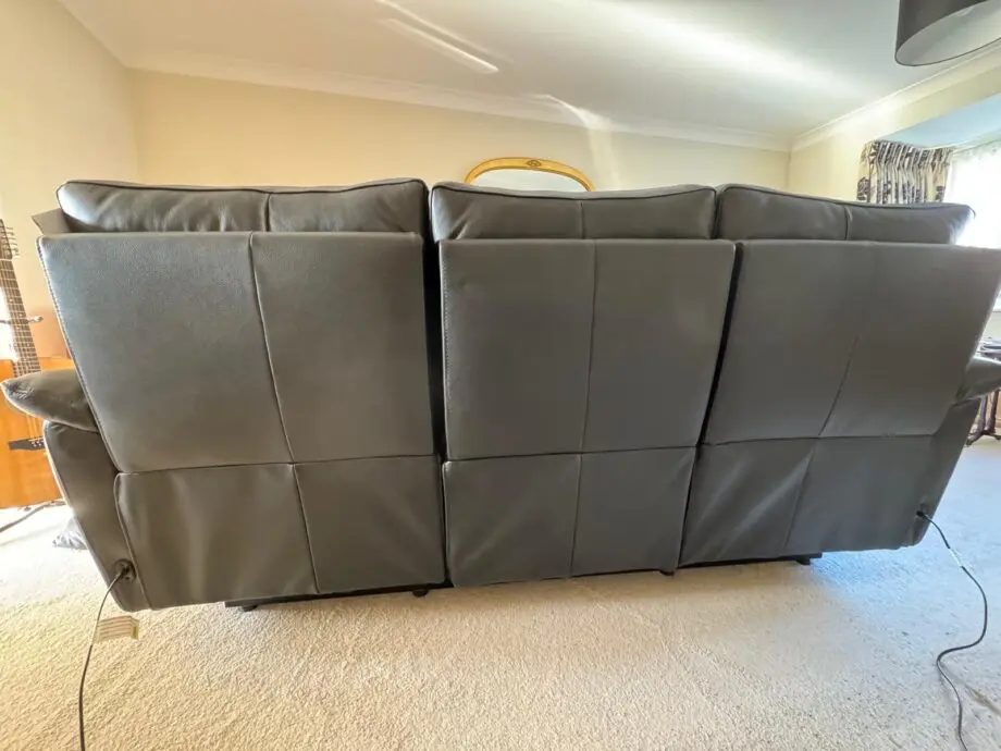 Sofology Black Leather 3 Seater Electronic Recliner Sofa