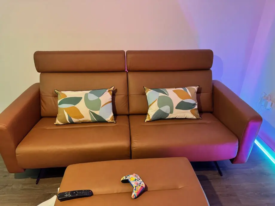Stressless® Stella, Paloma Copper, S2 Arms and Black Legs 2.5 Seater Sofa