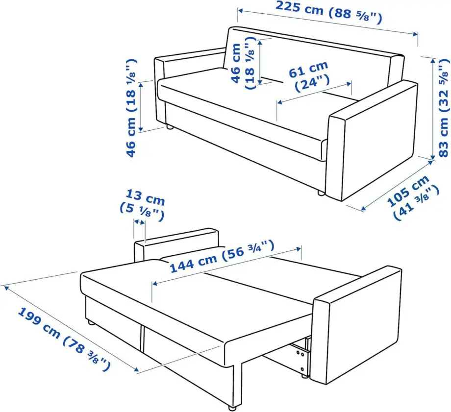 IKEA FRIHETEN 3-seat Sofa-Bed, Hyllie Dark Grey