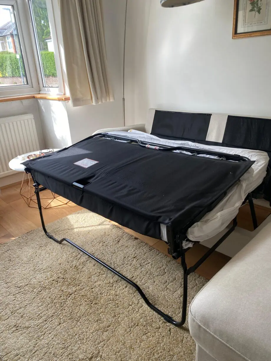 Dunelm Oatmeal Corner Sofabed with Ottoman Storage & Matching Cushions