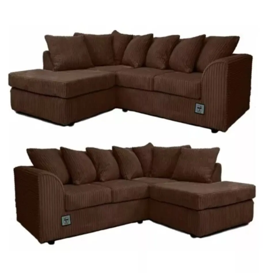 BRAND NEW JUMBO CORD CORNER SOFA. LEFT OR RIGHT FACING