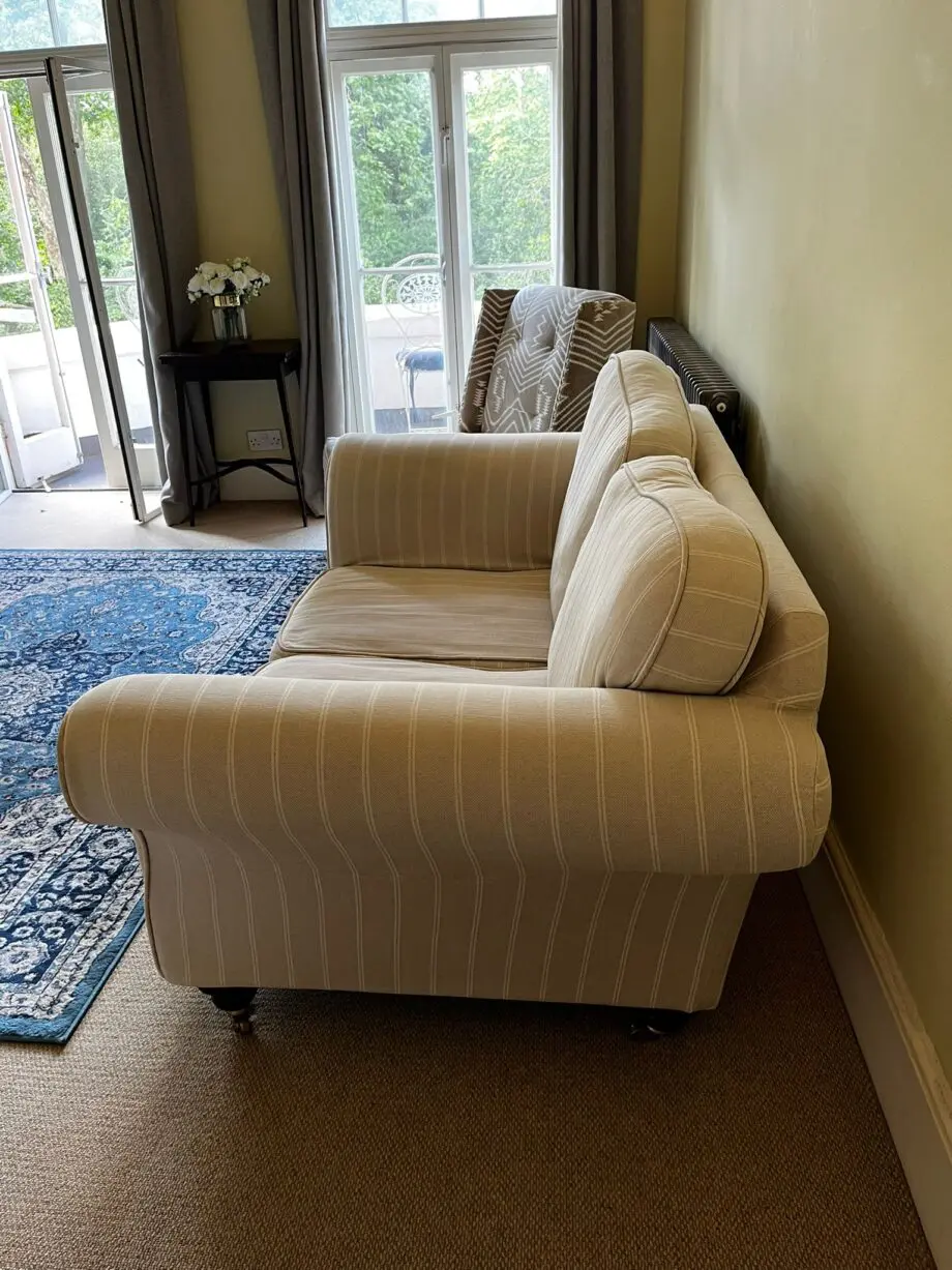 2-Seater Sofa – Neutral Stripe Design