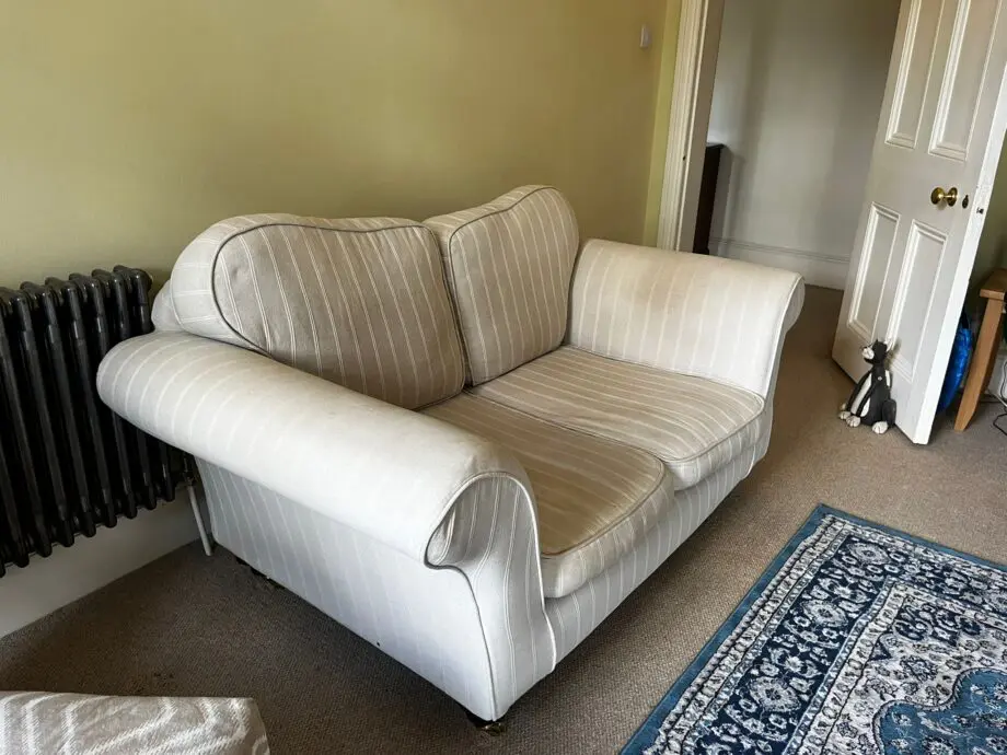 2-Seater Sofa – Neutral Stripe Design