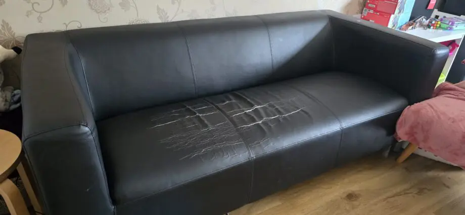 Argos Home Moda Faux Leather 3 Seater Sofa - Black