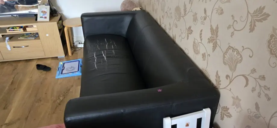 Argos Home Moda Faux Leather 3 Seater Sofa - Black