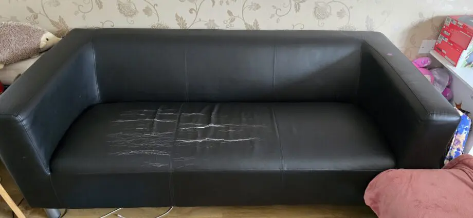 Argos Home Moda Faux Leather 3 Seater Sofa - Black