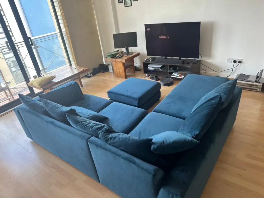 DFS Dark Blue Plush Sofa