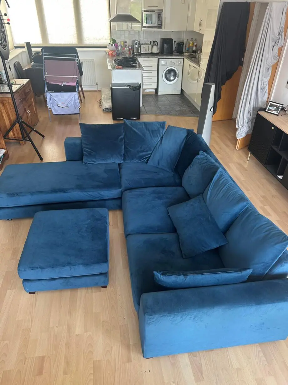 DFS Dark Blue Plush Sofa