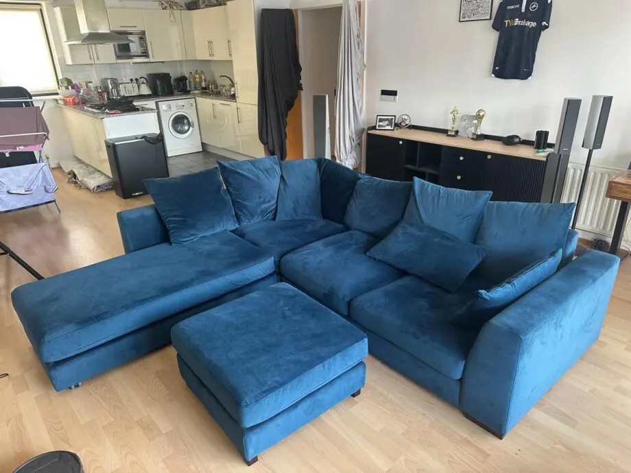 DFS Dark Blue Plush Sofa