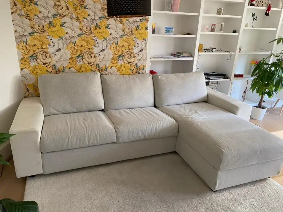 IKEA cream sofa / 3 seater L shaped /