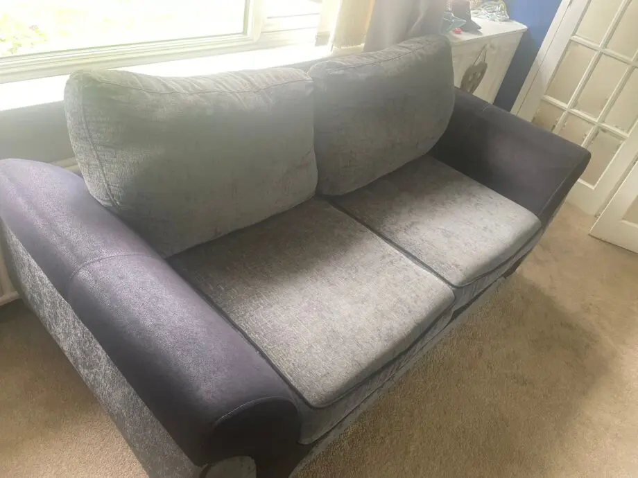 DFS grey and black 2 and 3 seater sofa